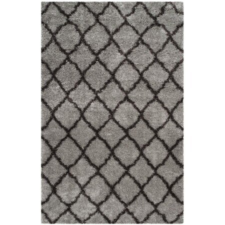 Safavieh 4 x 6 ft. Small Rectangle Indie Shag Power Loomed RugGrey & Dark Grey SGI322S-4